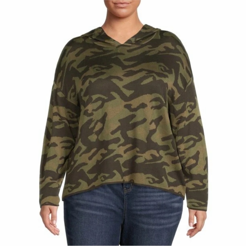 Terra & Sky Camouflage Hoodie Size: 0X